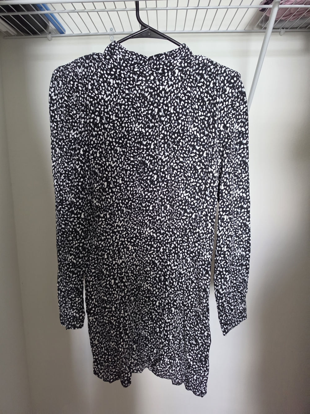 Zara Black and White Printed Long Sleeve Tunic
